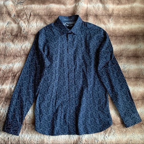 Ted Baker Twinkel Bird Print Shirt Navy - Picture 2 of 12